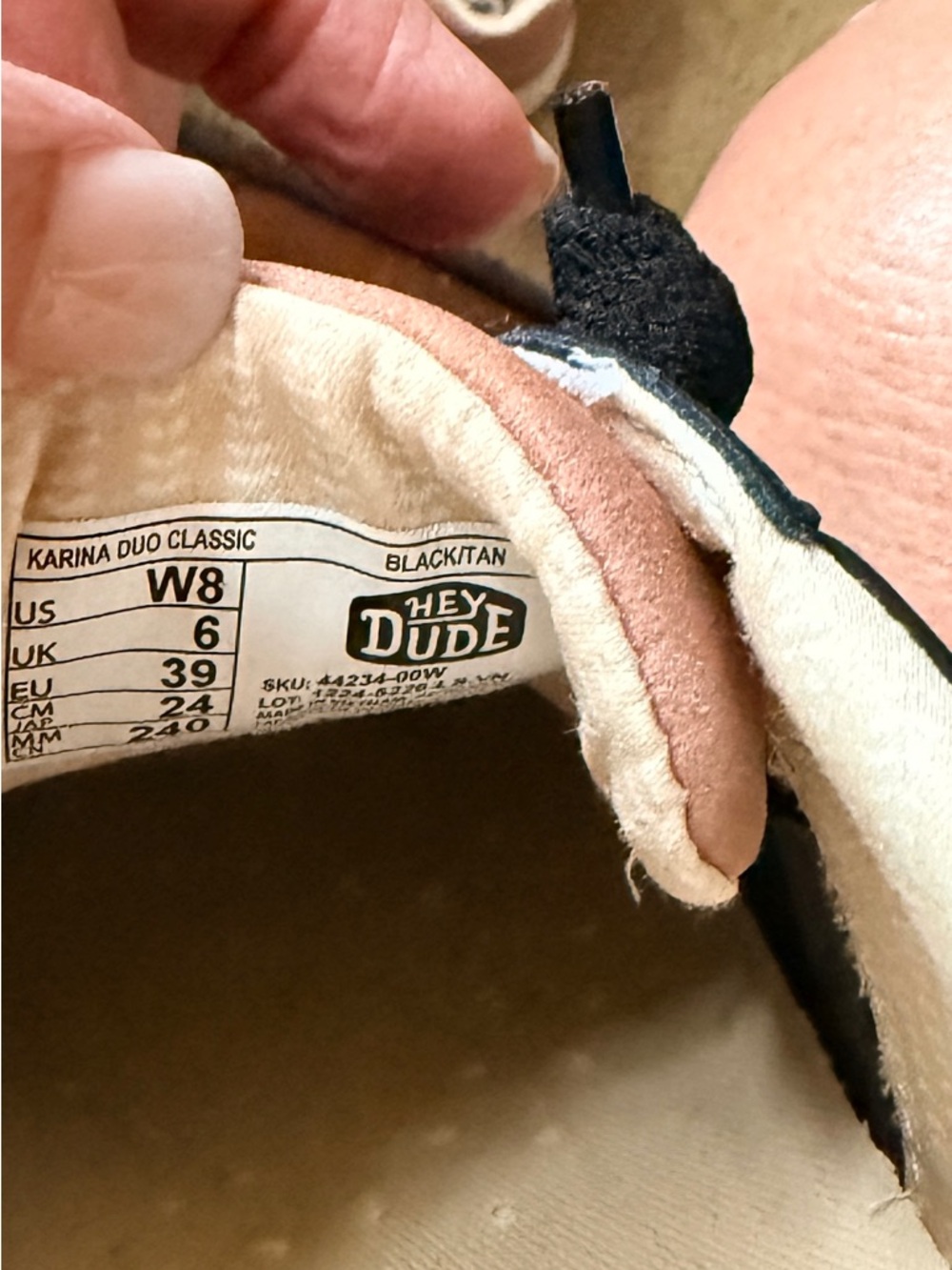 Hey Dude Black Sneakers with Tan Heel - Picture 4 of 4